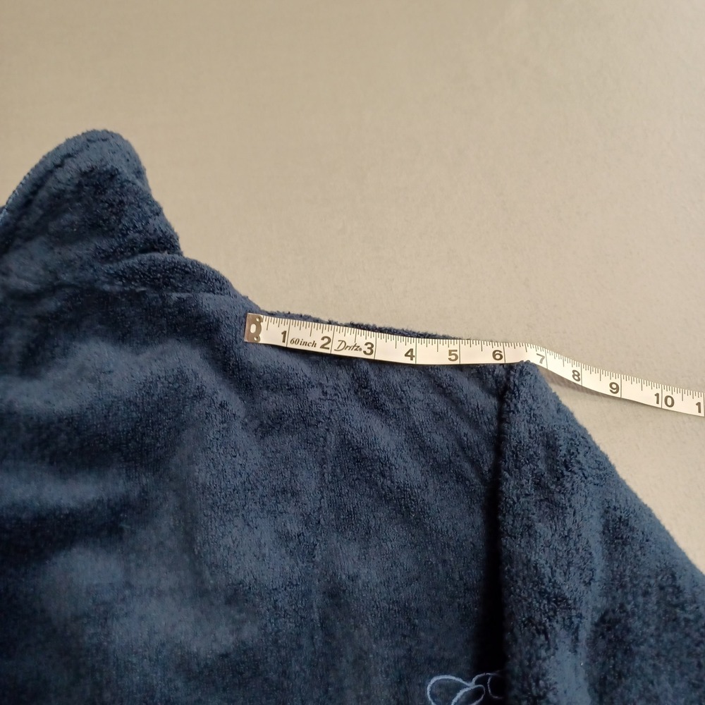 Charter Club Robe Womens S Navy Blue Cotton Terry Cloth Shawl Collar Monogrammed - Picture 5 of 12